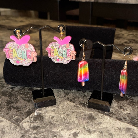 Jewelry - set of 2 Teacher & Popsicle Earrings NEW